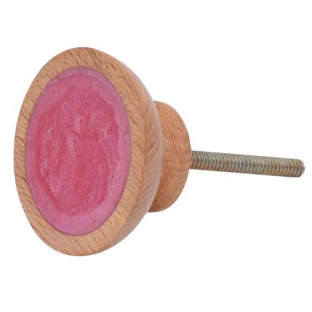 Queen Pink Resin Natural Wooden Dresser Knobs
